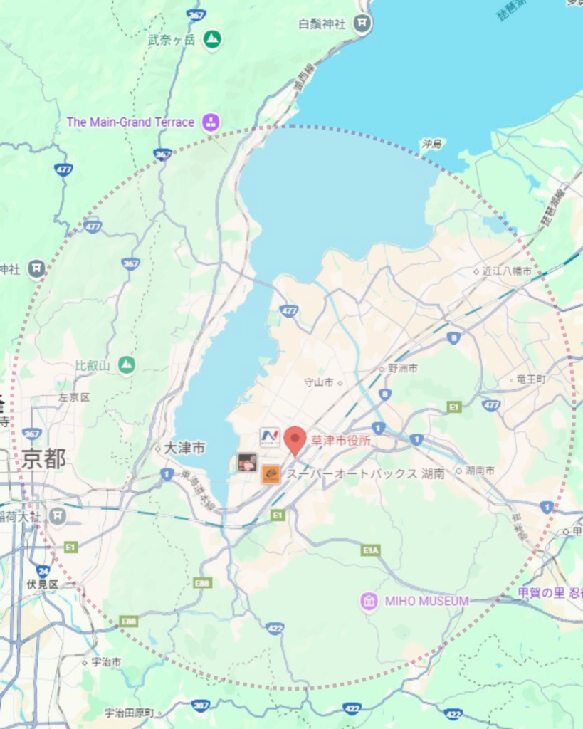 高宮鍼灸｜訪問可能エリアマップ