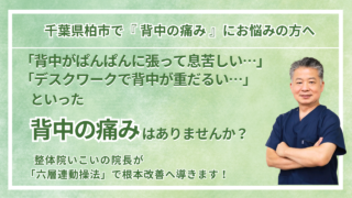 柏市にお住まいで『慢性の背中の痛み』にお悩みの方へ｜整体院 いこい　