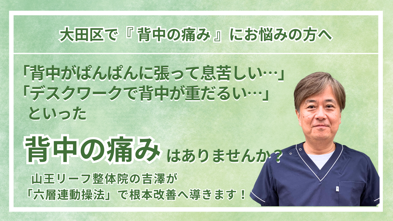 大田区周辺で『慢性の背中の痛み』にお悩みの方へ｜山王リーフ整骨院