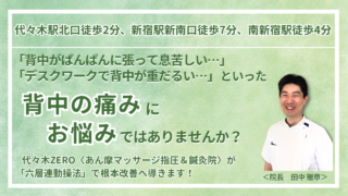 代々木で『慢性の背中の痛み』を根本改善｜代々木ZERO